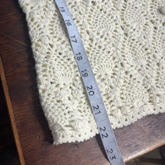 Vtg‎ Crochet Cardigan Women Large Cottagecore Grannycore Boho Country Artsy Fall - Picture 8 of 10